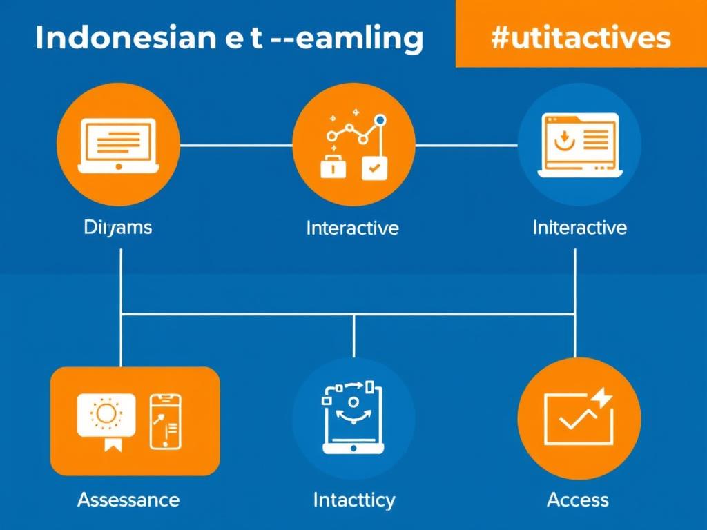 Diagram komponen utama Inisiatif e-learning Indonesia