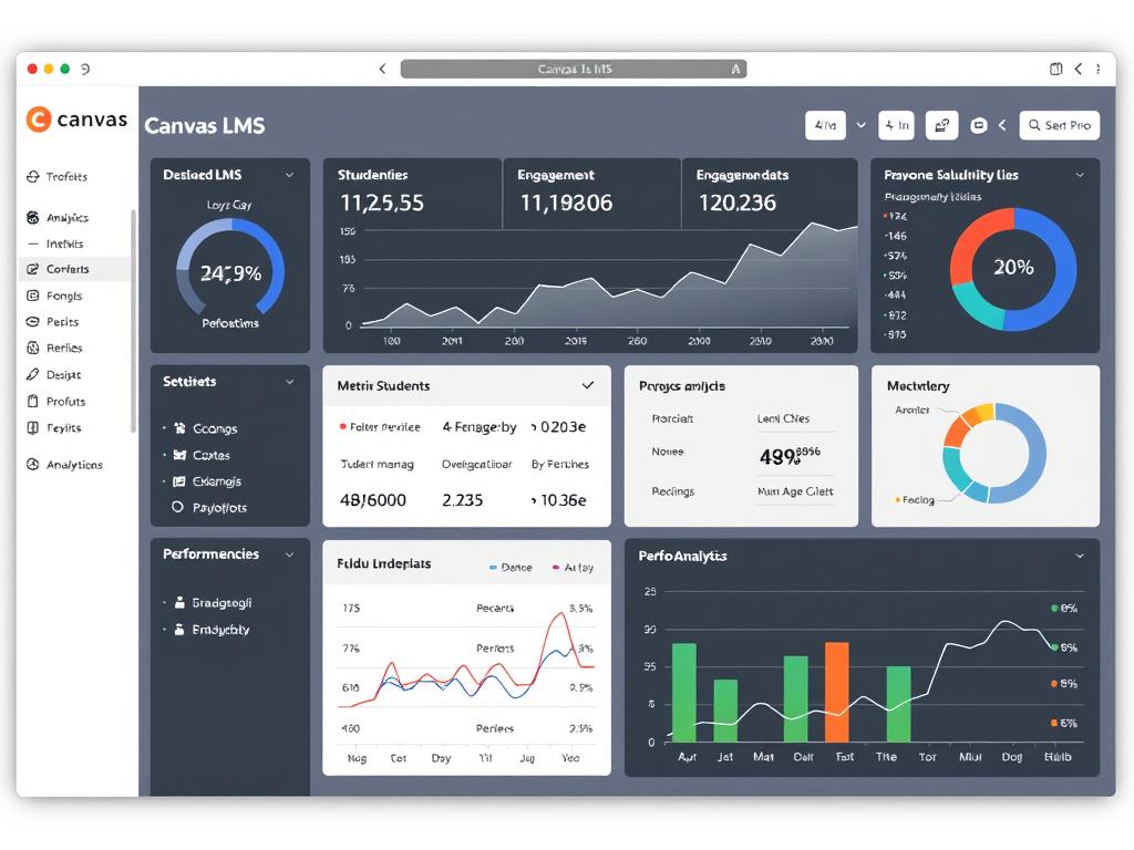 Dashboard analitik Canvas menampilkan data pembelajaran dalam inovasi kursus online