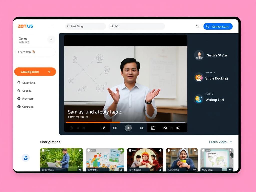 Tampilan aplikasi Zenius dengan video pembelajaran platform pendidikan daring Indonesia