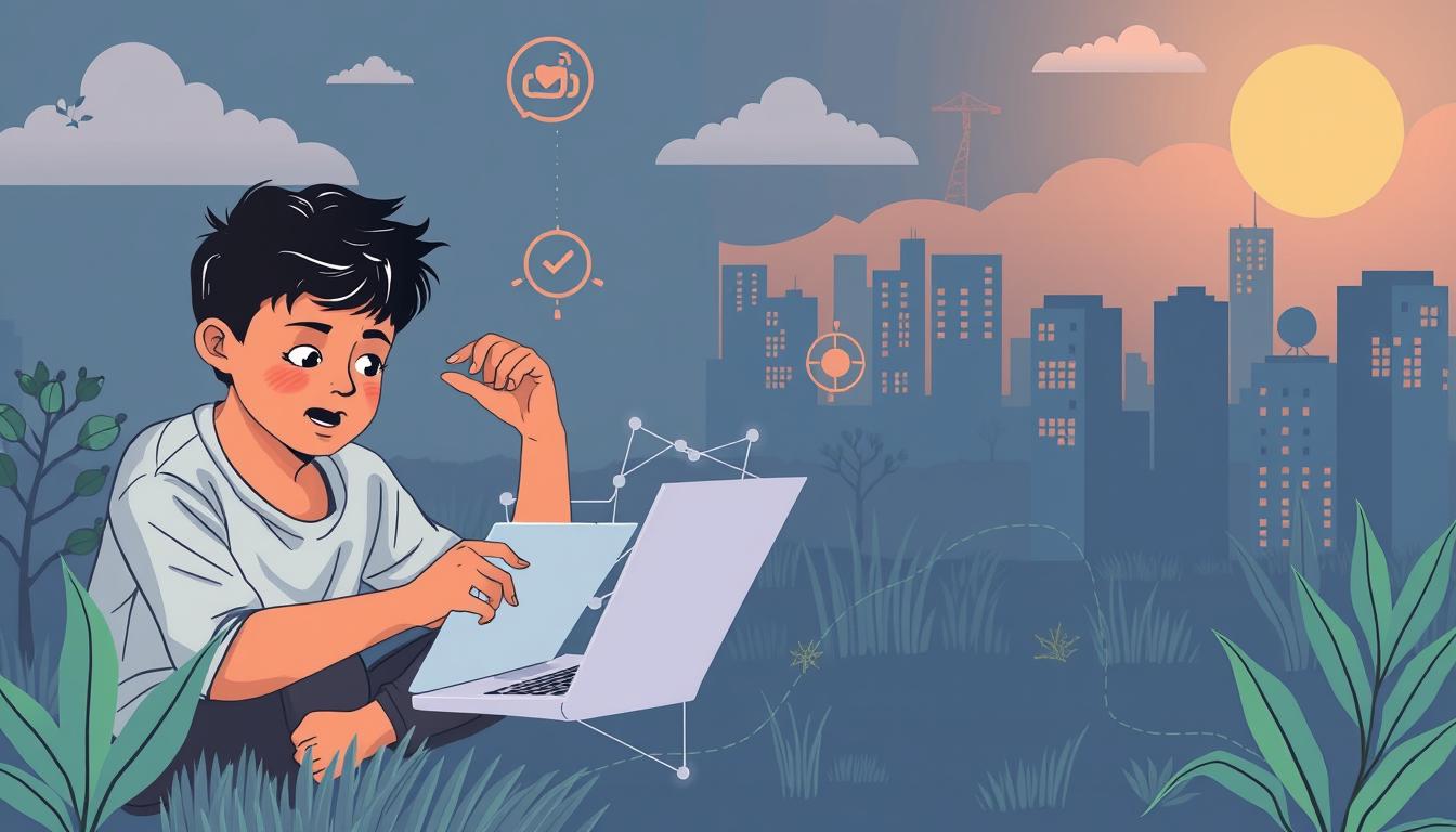 Ilustrasi tantangan akses internet dalam pendidikan daring di Indonesia