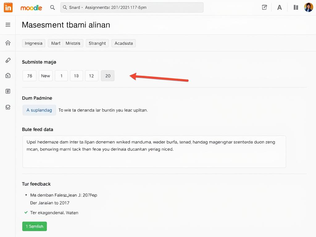 Tampilan halaman pengumpulan tugas Moodle untuk siswa SMP