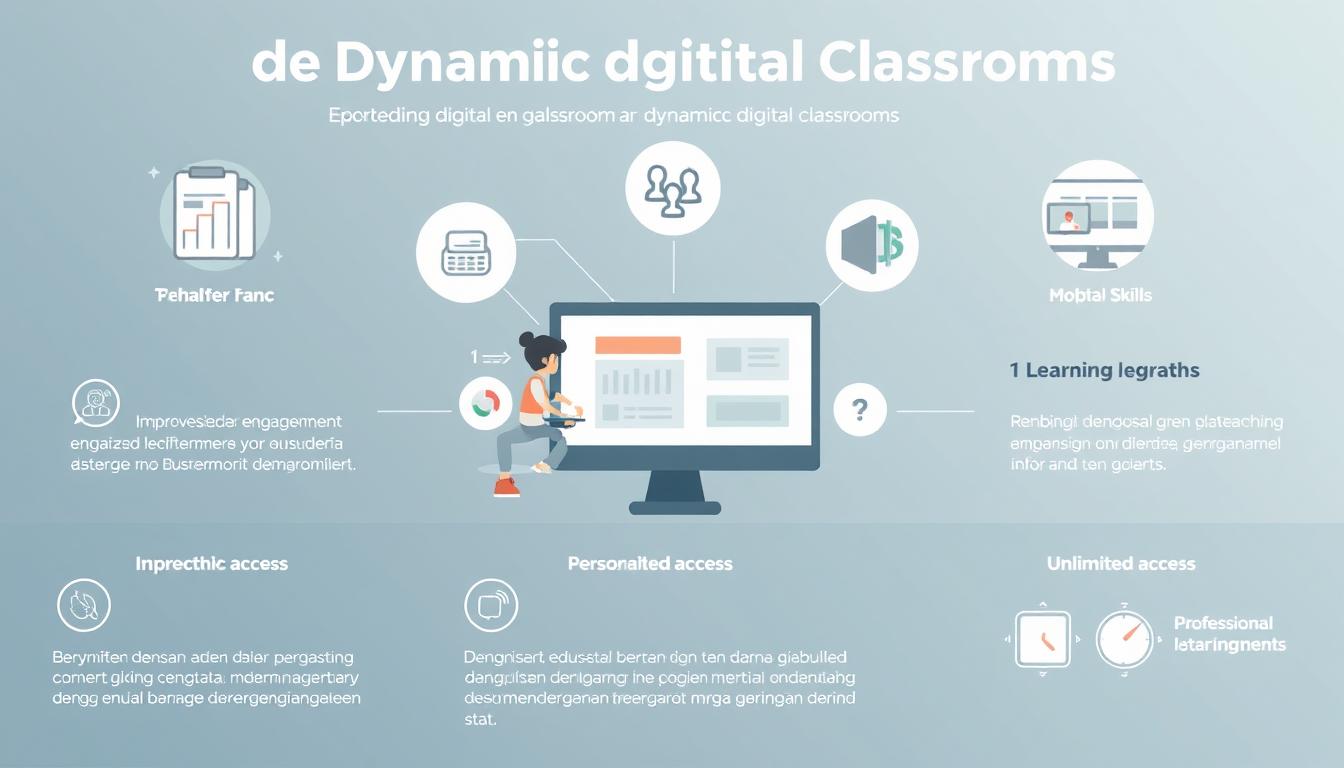 Diagram manfaat kelas digital dinamis menunjukkan peningkatan keterlibatan siswa