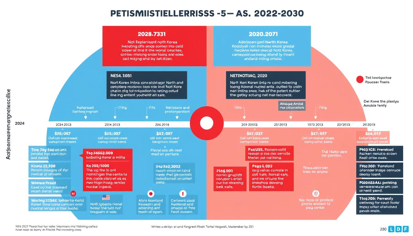 Infografis menunjukkan skenario optimis dan pesimis untuk krisis nuklir Korea Utara 2024-2030