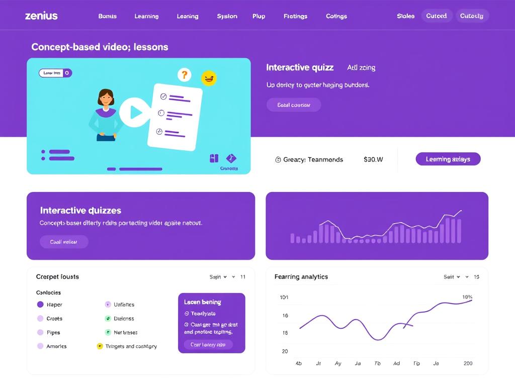 Interface Zenius dengan video pembelajaran konsep mendalam