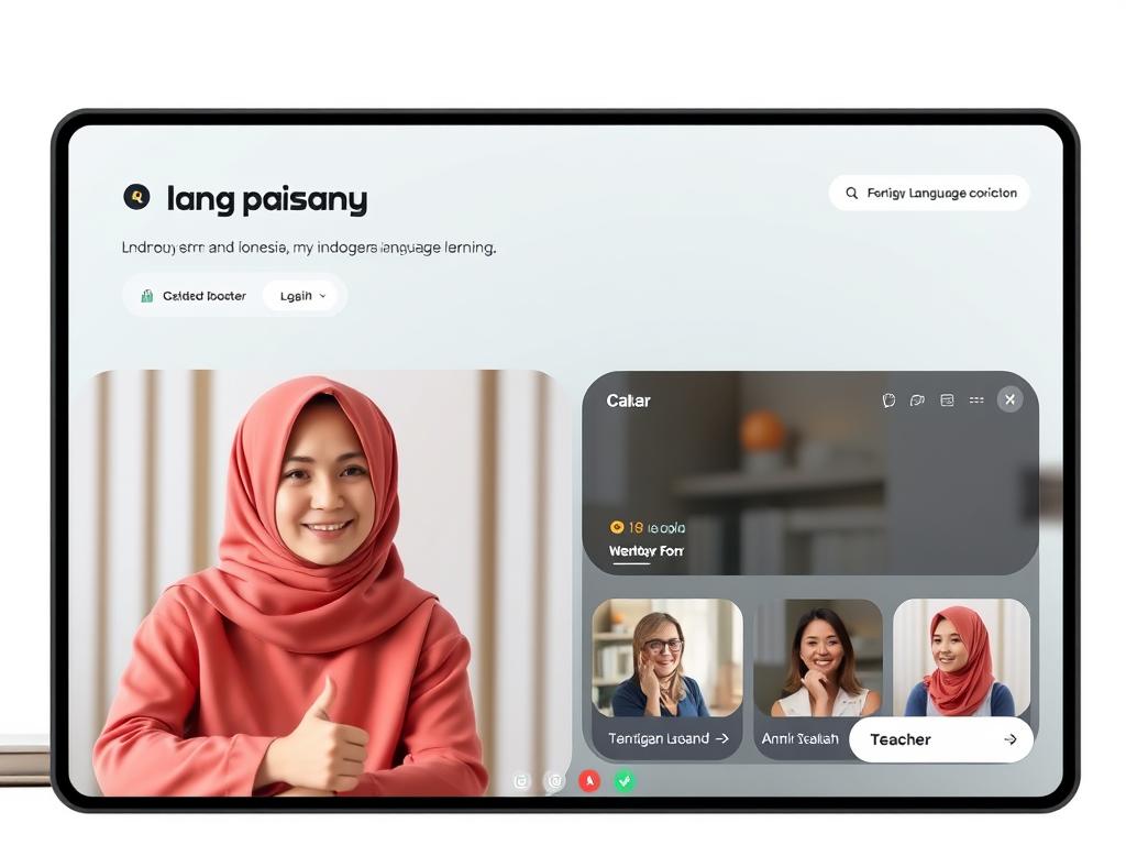 Tampilan aplikasi Cakap dengan kelas bahasa asing platform pendidikan daring Indonesia