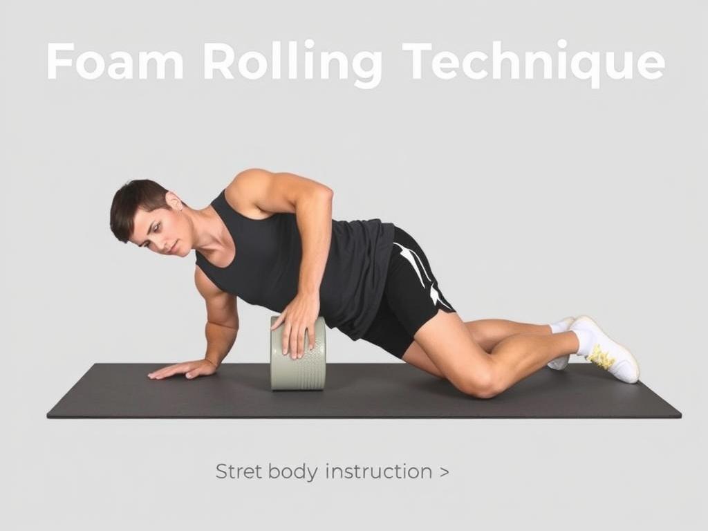 Person demonstrating proper foam rolling technique on leg muscles