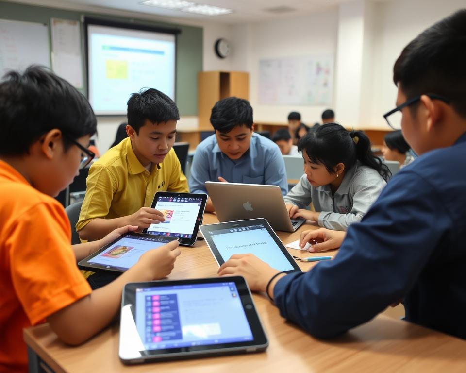 Siswa SMP belajar kolaboratif menggunakan platform Moodle