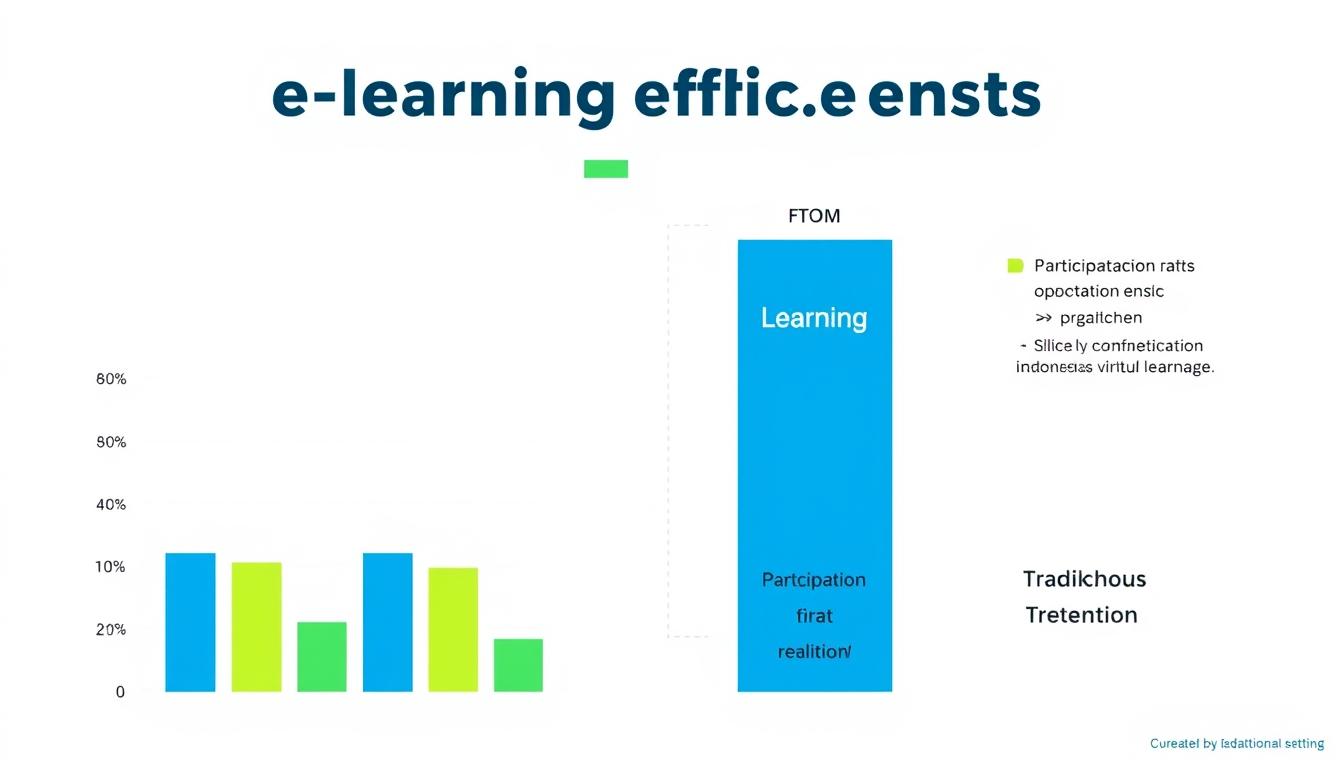 Grafik evaluasi e-learning Indonesia menunjukkan tingkat partisipasi dan retensi materi