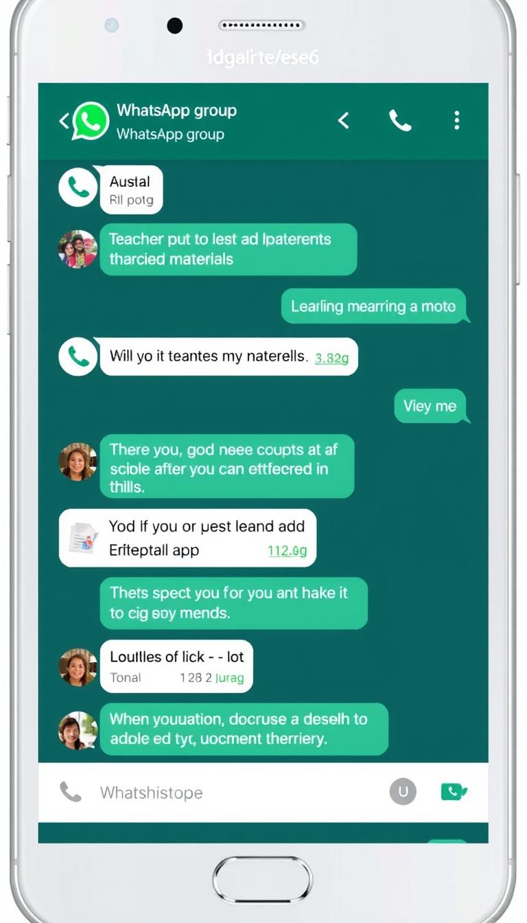 Tangkapan layar grup WhatsApp yang digunakan sebagai aplikasi e-learning untuk diskusi kelas