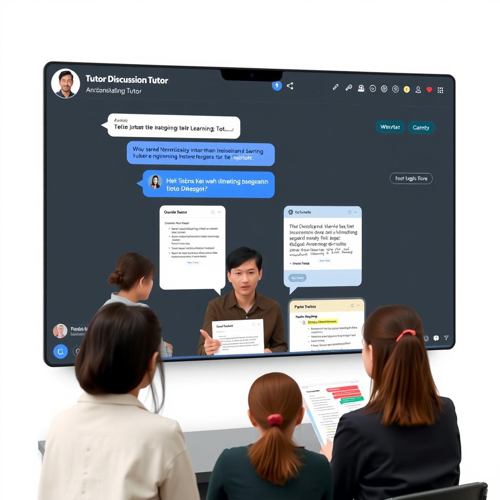 Diskusi tutor online dalam platform belajar digital interaktif