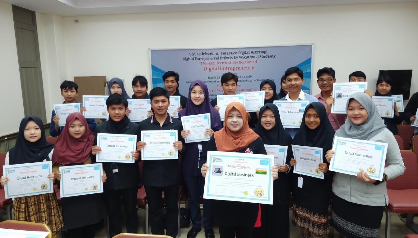 Siswa SMK Semarang merayakan keberhasilan proyek kewirausahaan digital mereka