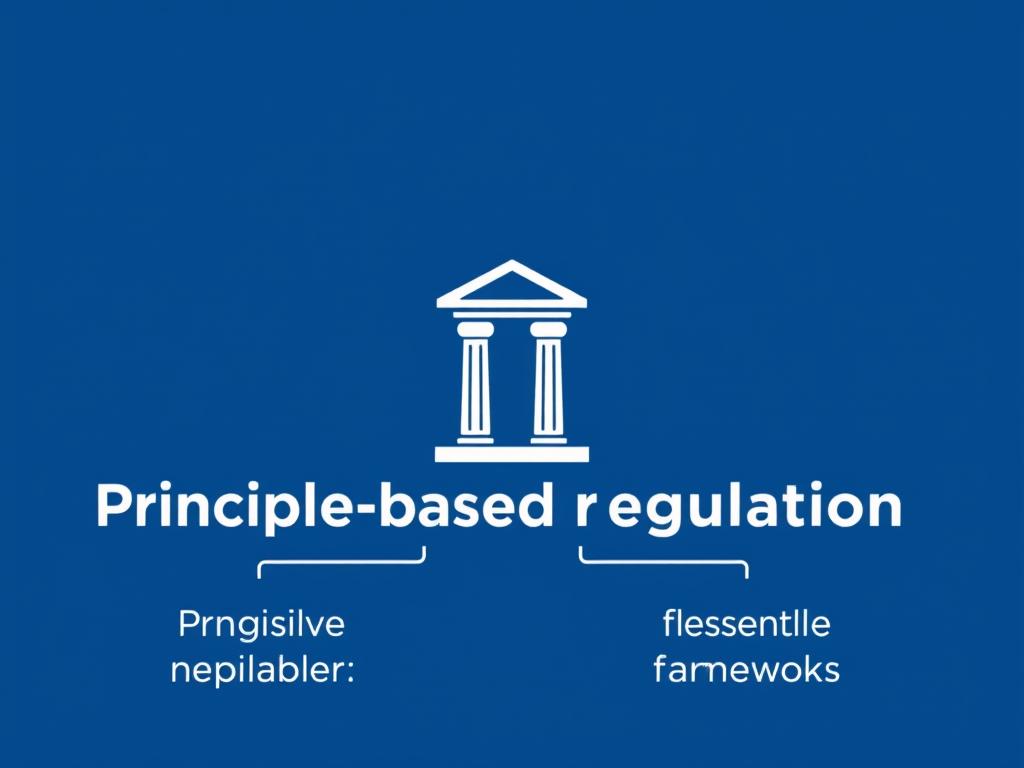 Principle-based regulation visualization showing core principles and flexible implementation