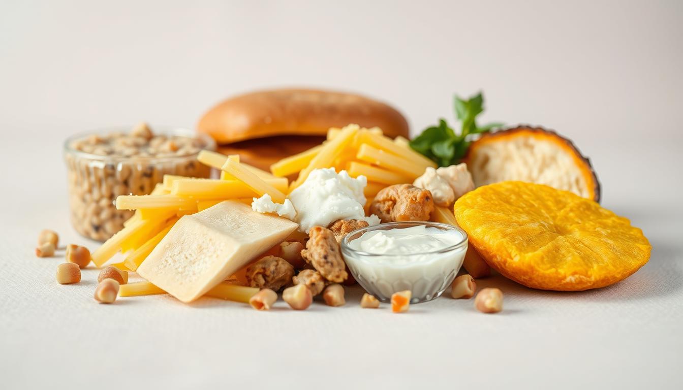 a detailed illustration of unhealthy food ingredients to avoid for heart health, featuring a close-up view of various processed and fatty foods on a neutral background, captured with a professional camera lens and soft, natural lighting to create a clean, minimalist composition that highlights the unhealthy nature of the ingredients. The image should convey a sense of caution and awareness, without being overly graphic or alarming.
