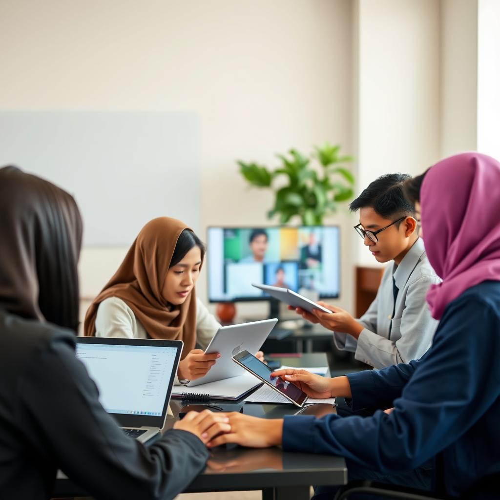 Guru sedang mengikuti Pelatihan KBM Daring bagi Guru Profesional
