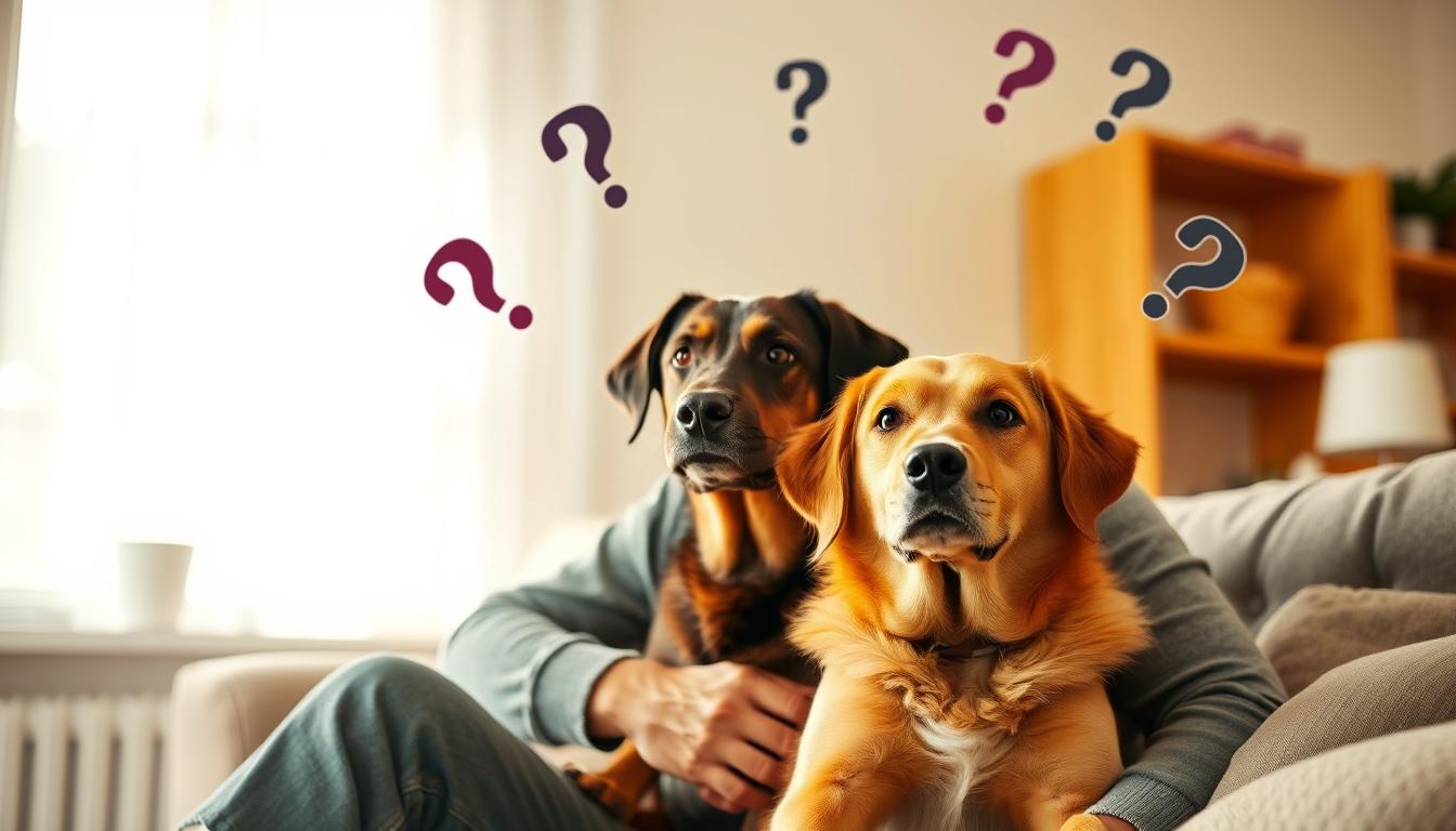 Un propriétaire réfléchissant aux questions fréquentes sur le nom de chien