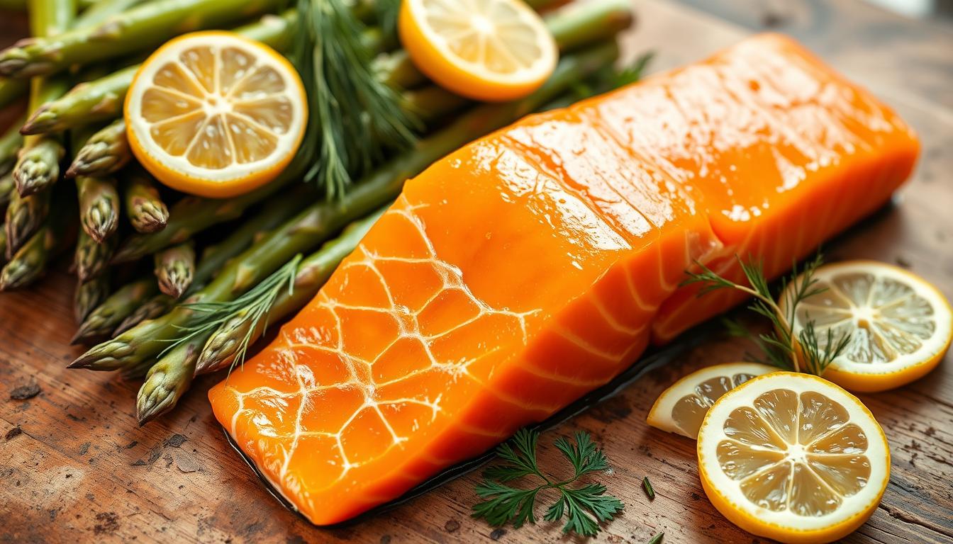 Fresh salmon ingredients for sustainable fish dinner recipes
