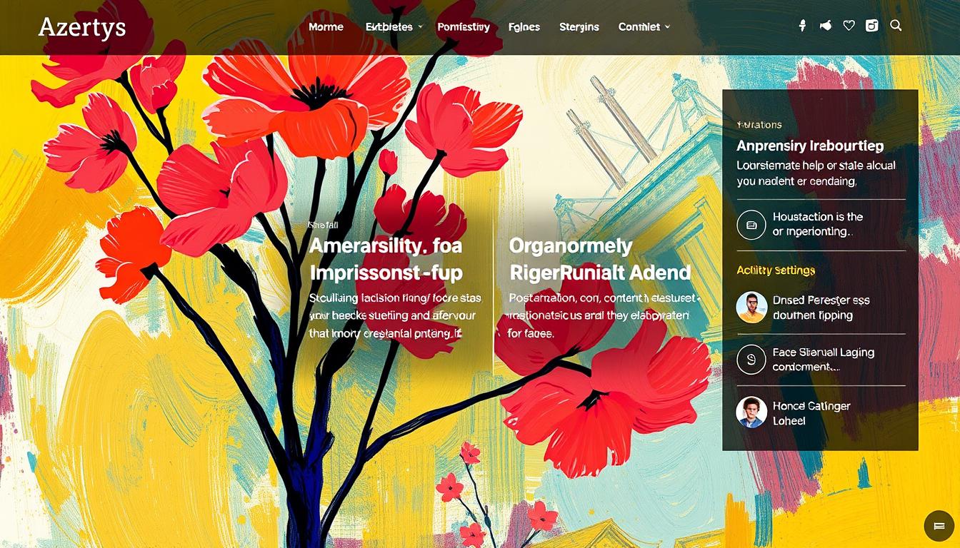 A modern, responsive blog interface with interactive features on the azertys.com platform. Vibrant colors, smooth transitions, and intuitive layouts draw the viewer into an engaging digital experience. Subtle animations across content sections, hover effects on interactive elements, and dynamic graphics capture the user's attention. The layout features a balanced grid of content blocks, clean typography, and minimalist iconography. Sleek UI controls and customizable settings allow users to personalize their browsing experience. The overall aesthetic conveys a professional, tech-savvy vibe that enhances the blog's content.