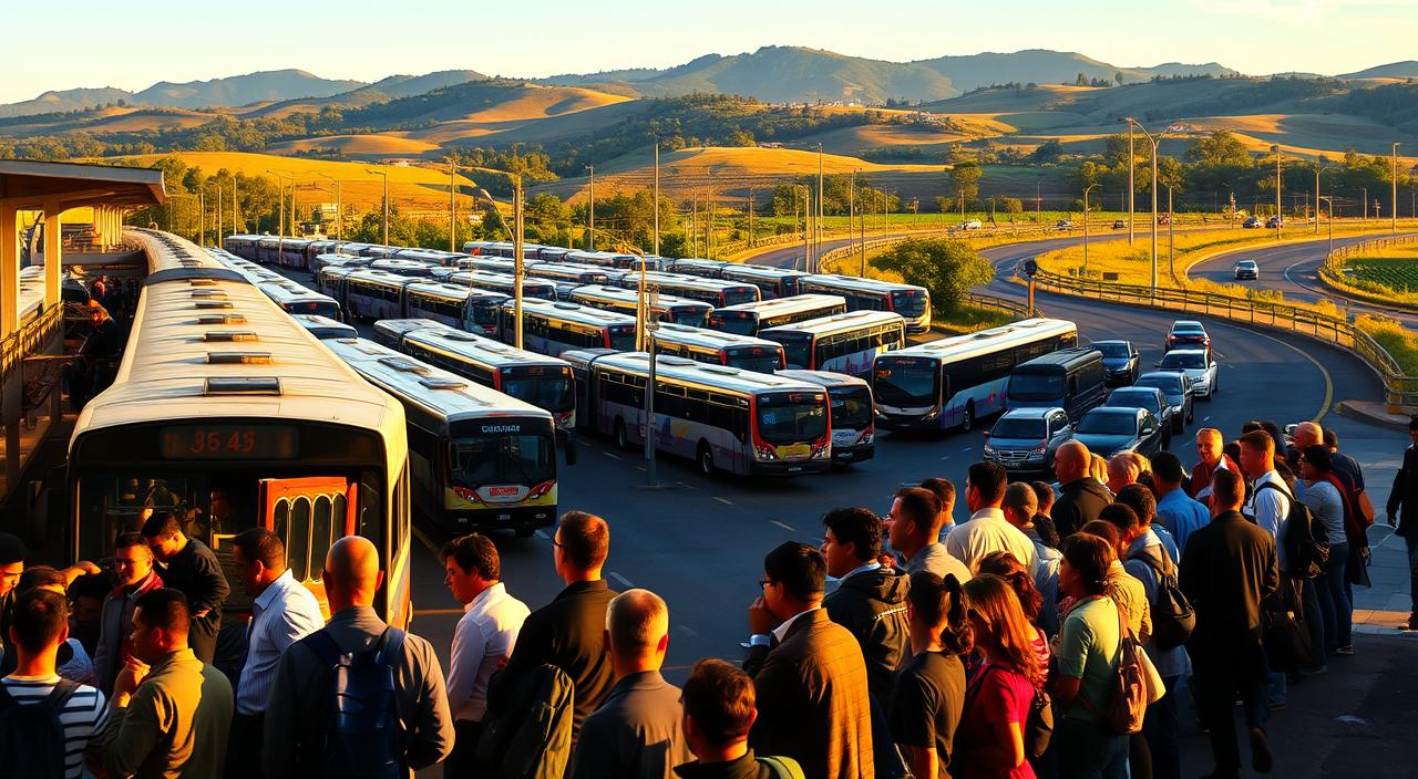 opções de transporte