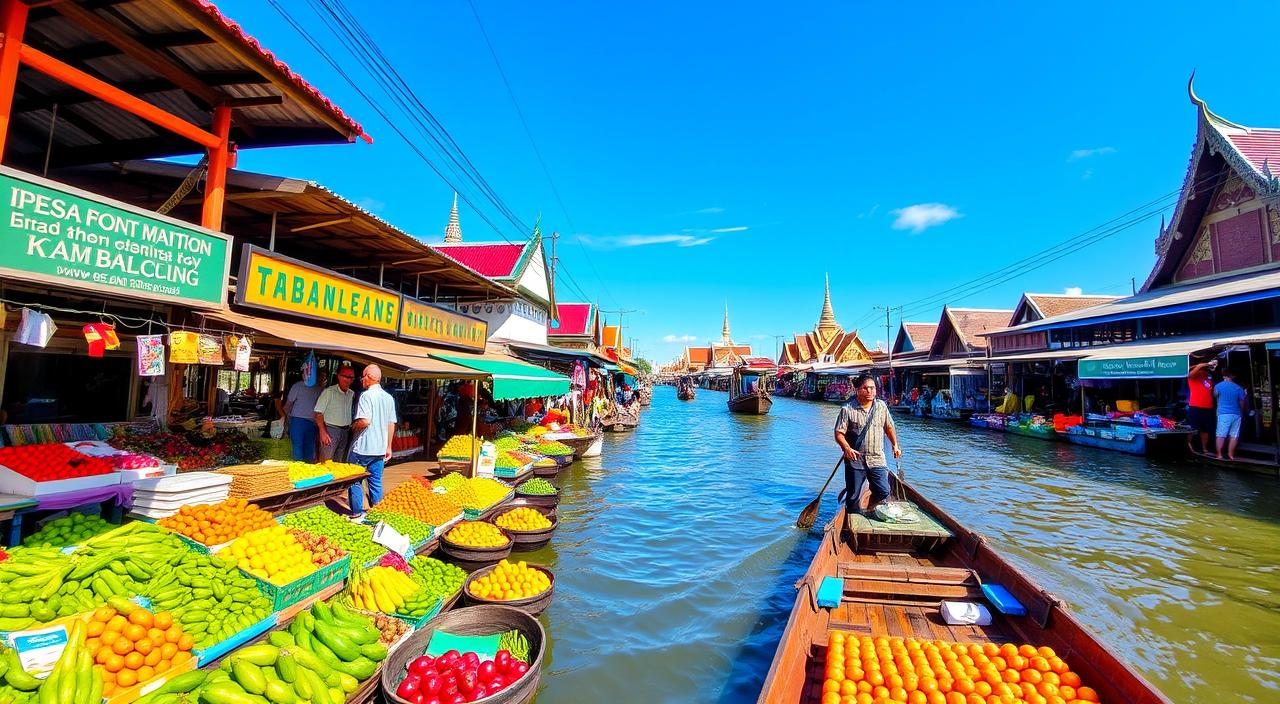 passeio mercado flutuante Bangkok