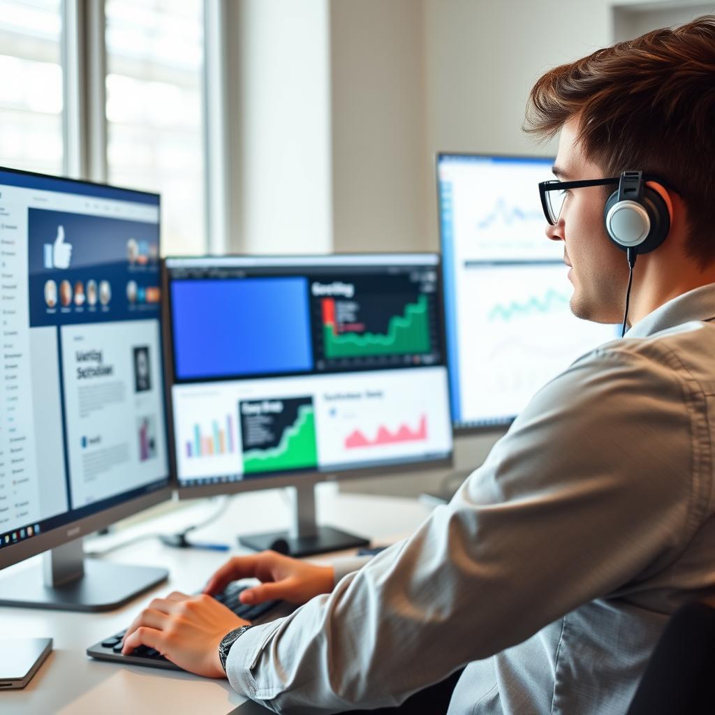 Affiliate marketer managing content across multiple platforms for maximized passive income in 2025
