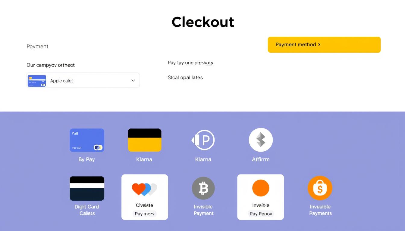 Various payment options available at e-commerce checkout in 2025