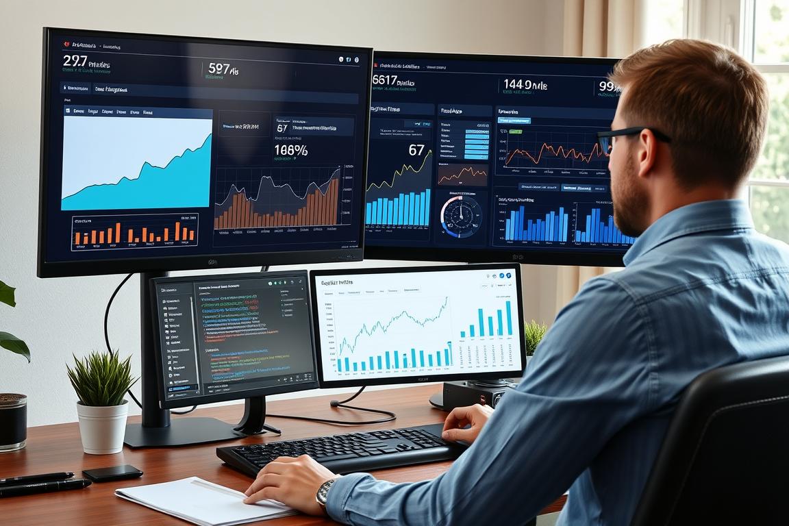 Person analyzing SEO metrics on computer screen