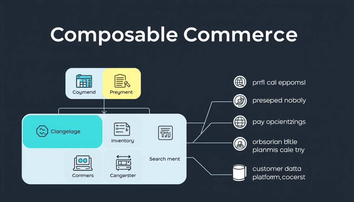 Composable commerce architecture showing modular components for E-commerce in 2025