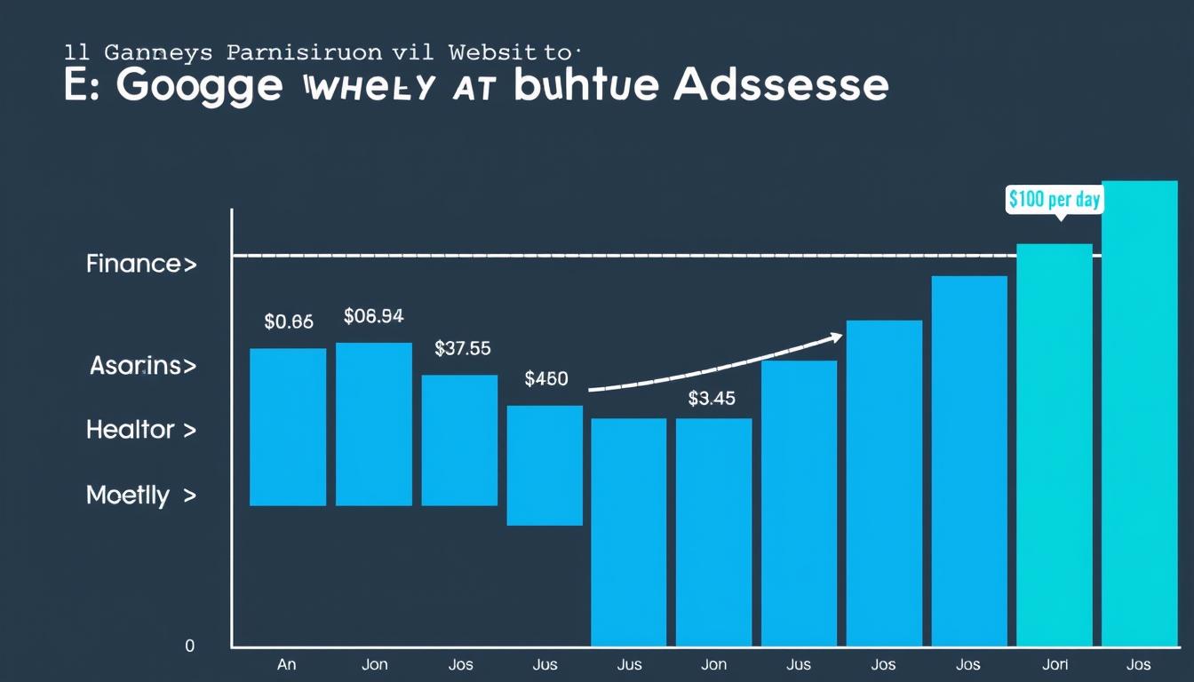 Graph showing AdSense earnings potential across different website niches