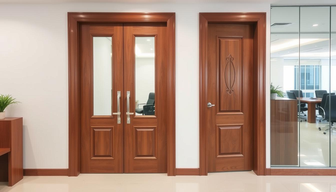 أبواب خشبية فاخرة لمكاتب شركة في الدمام