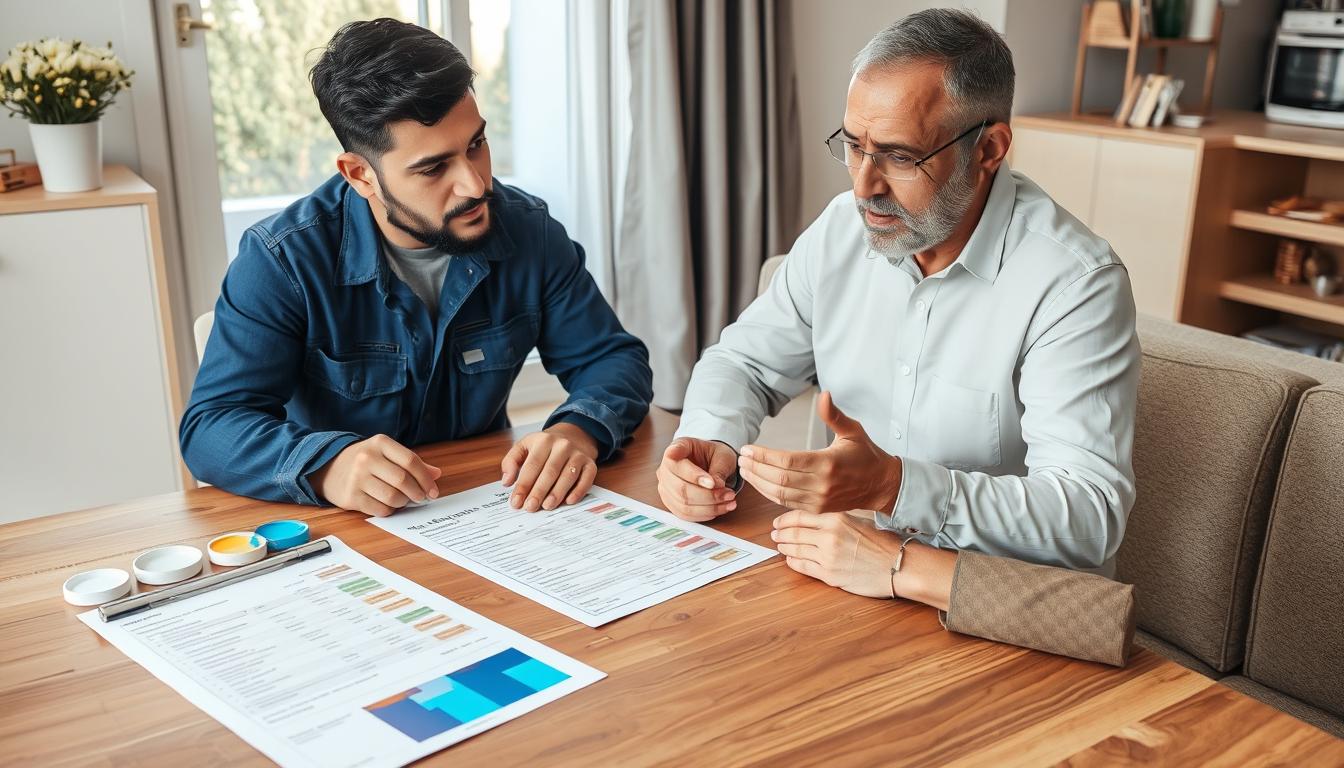 معلم دهانات يقدم عرض سعر لعميل في جدة من أفضل شركة أصباغ في جدة