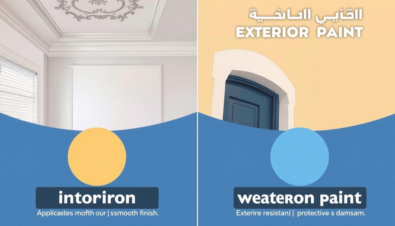 مقارنة بين الأصباغ الداخلية والخارجية في الدمام
