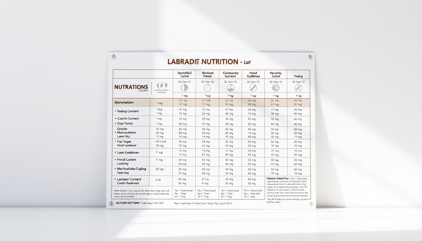 lab dog food chart