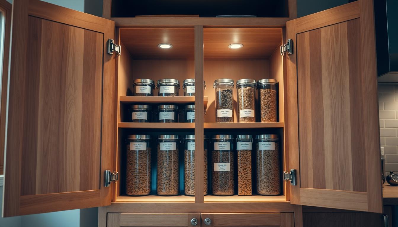 cat food storage cabinet