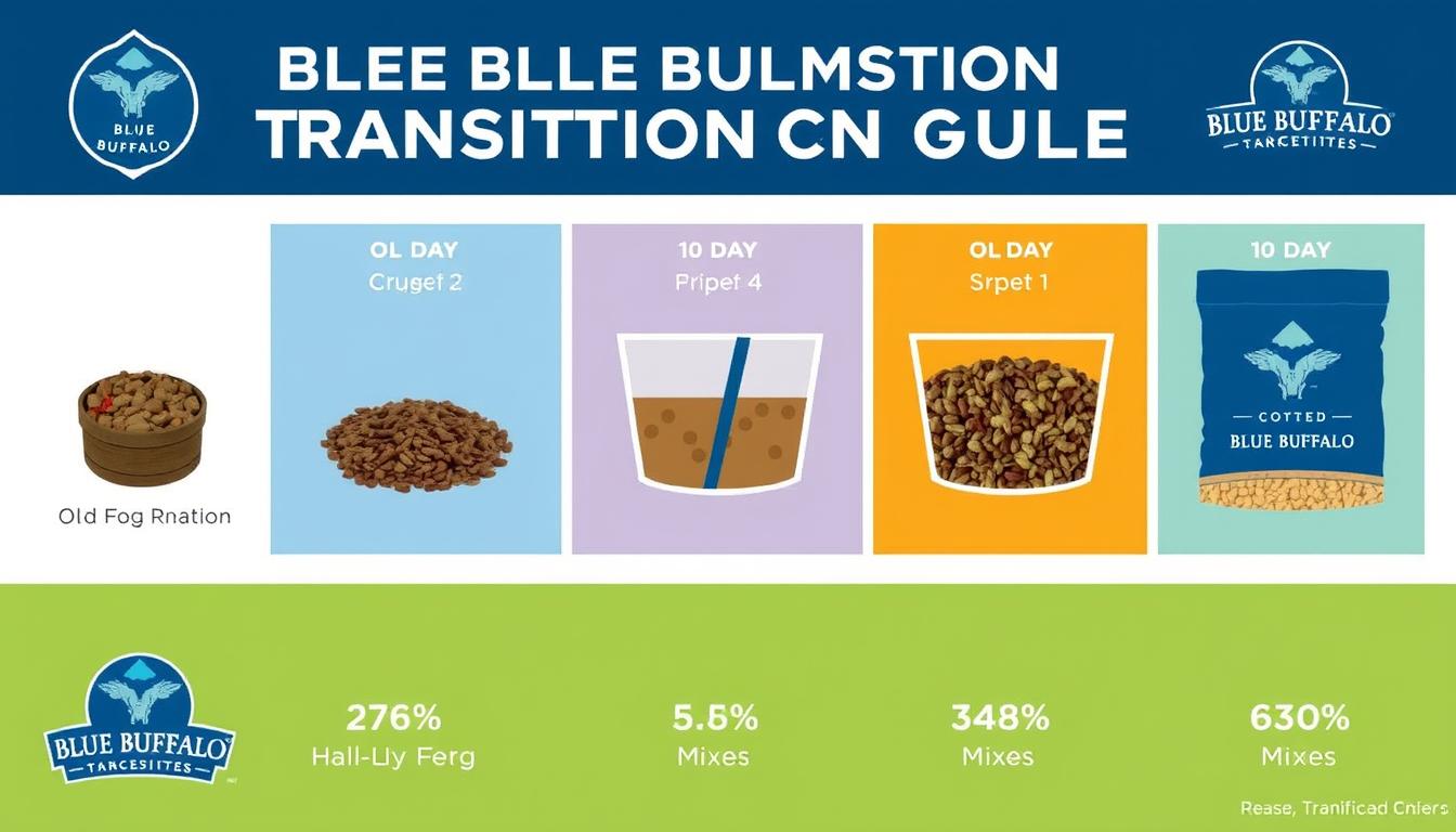 Blue Buffalo transition guide showing gradual food transition over 10 days