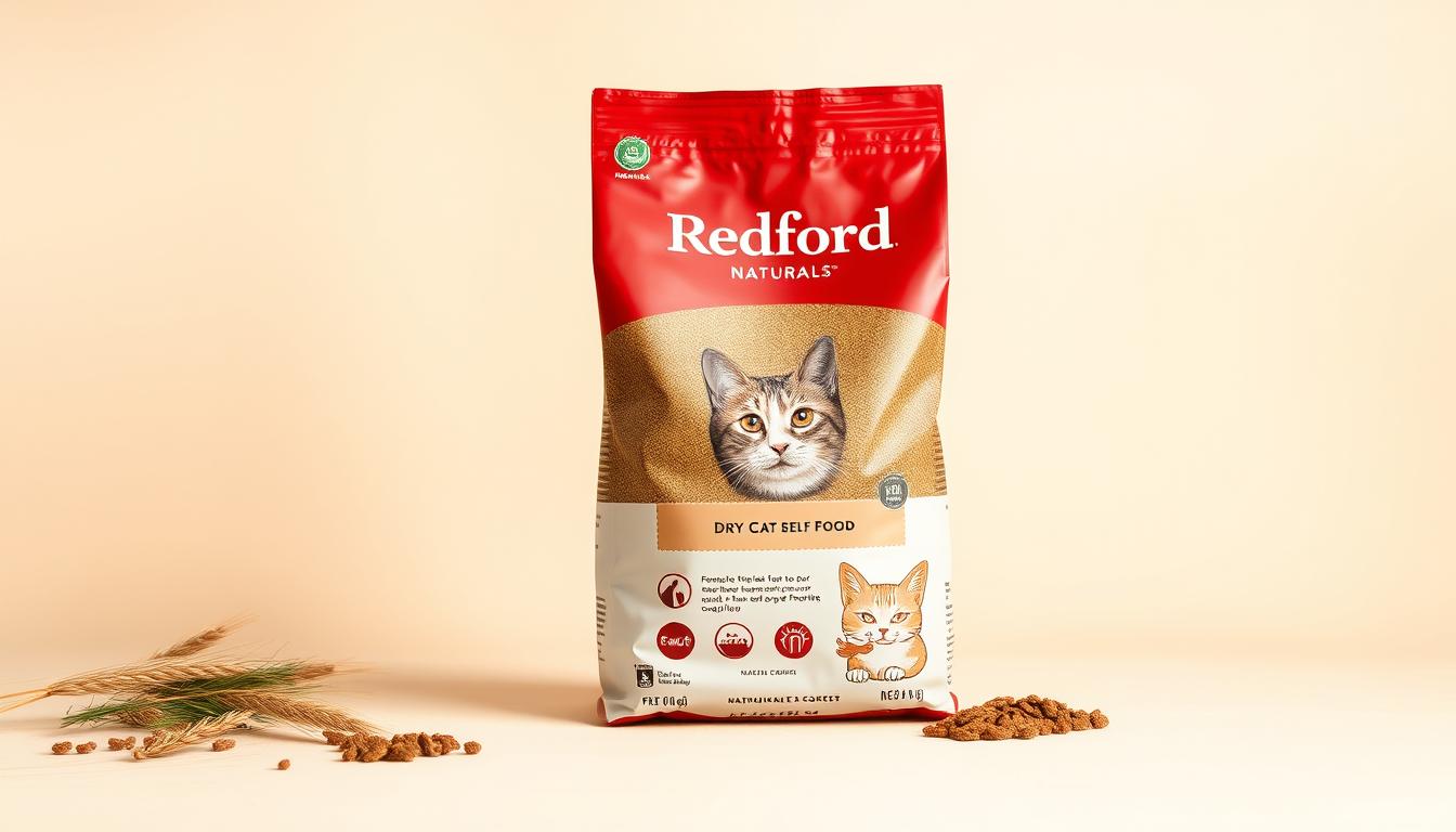 Generate an image of a bag of Redford Naturals dry cat food.