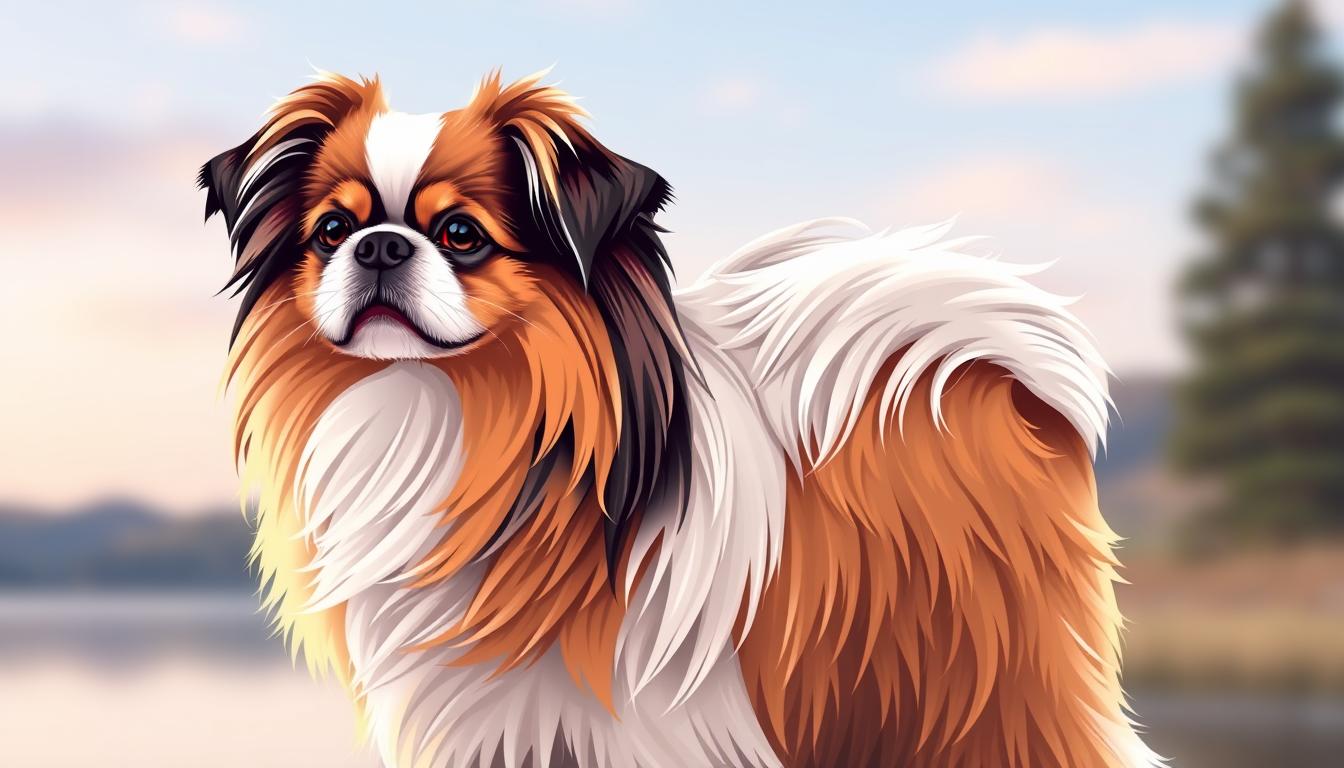 Image of a Japanese Chin dog with a healthy, shiny coat