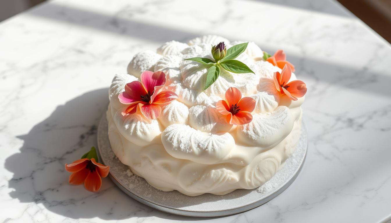 Decorated Cloud Cake Presentation