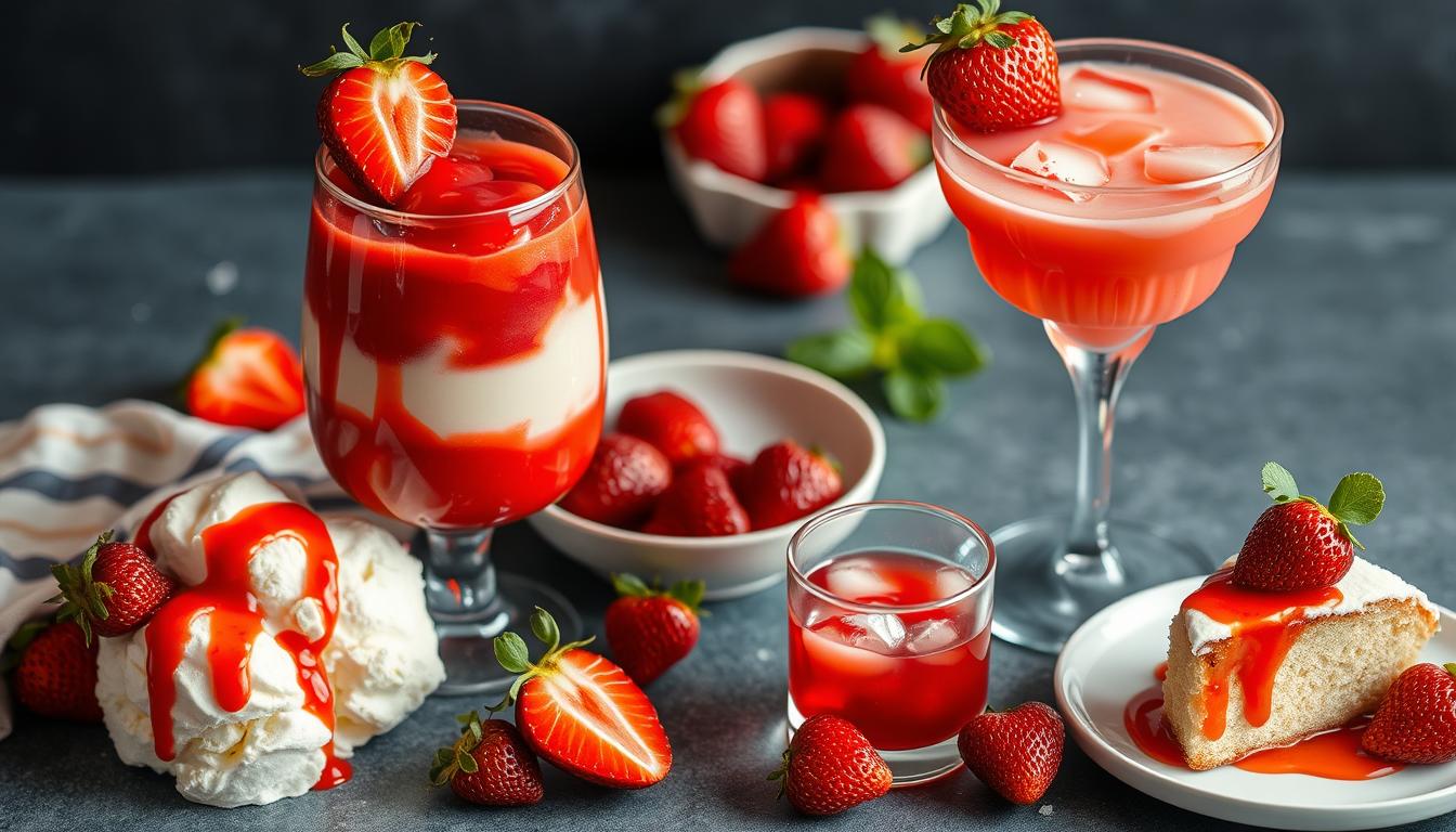 Multiple uses of strawberry puree in different recipes