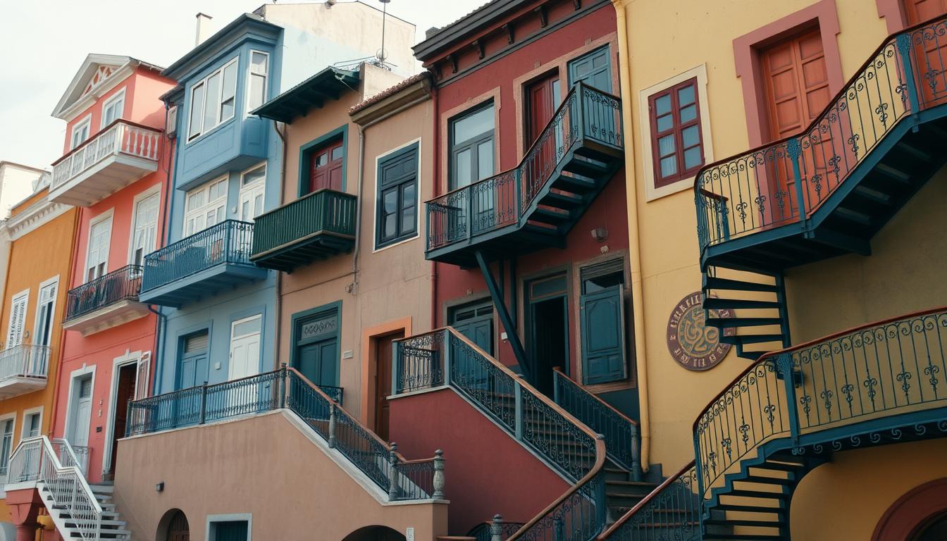 Ein Bild von Valparaíso mit farbenfrohen Häusern und Treppen