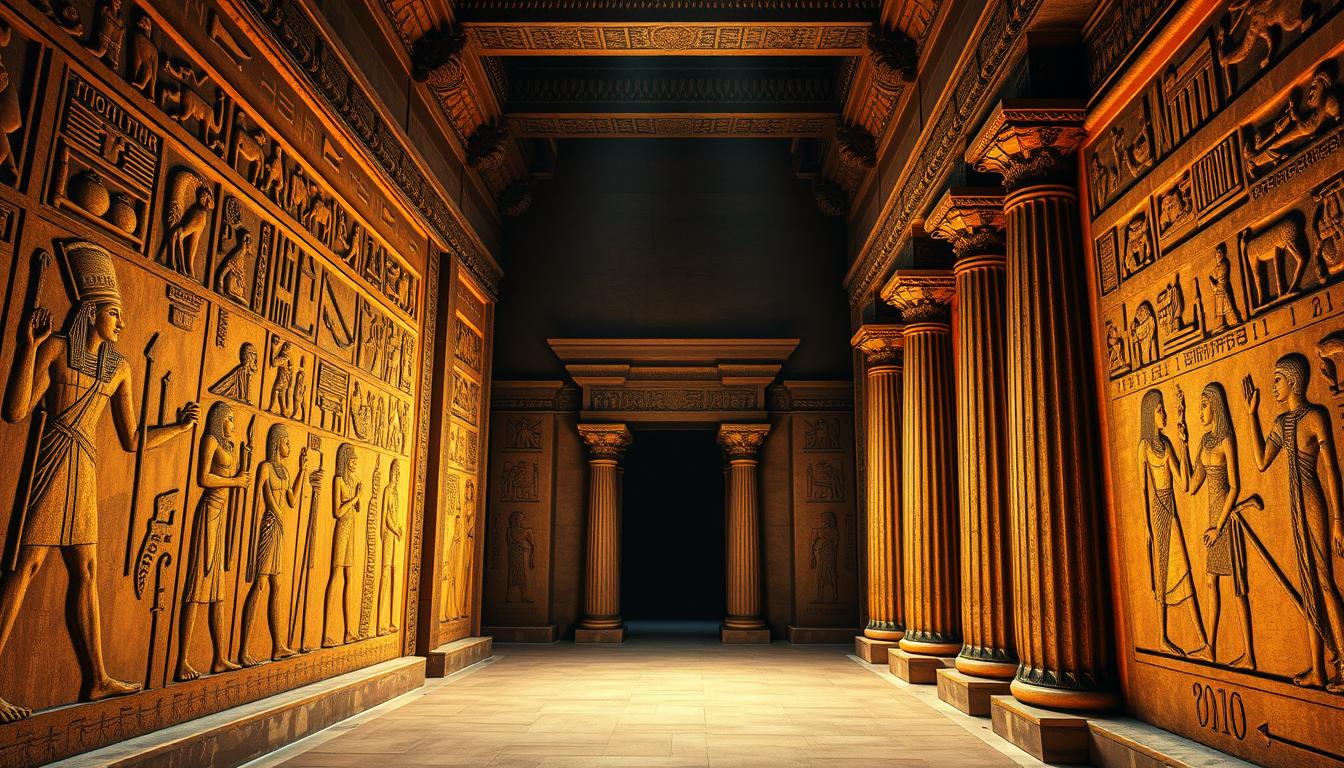 Ancient Egyptian hieroglyphs illustrating egyptian history