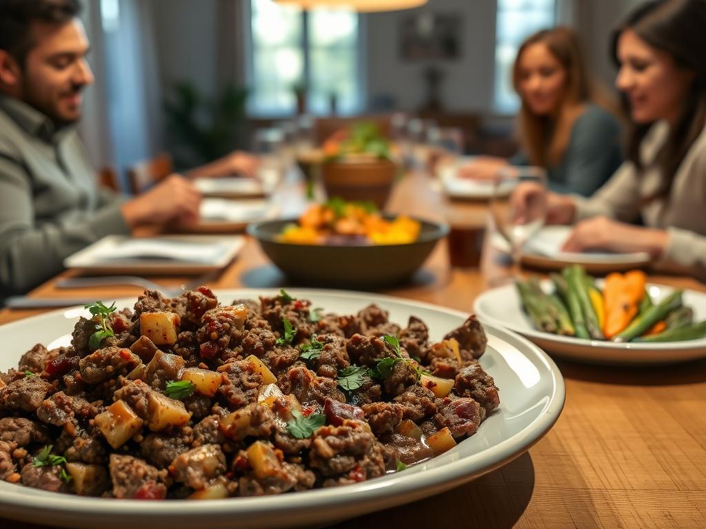 Keto Ground Beef Family Dinner