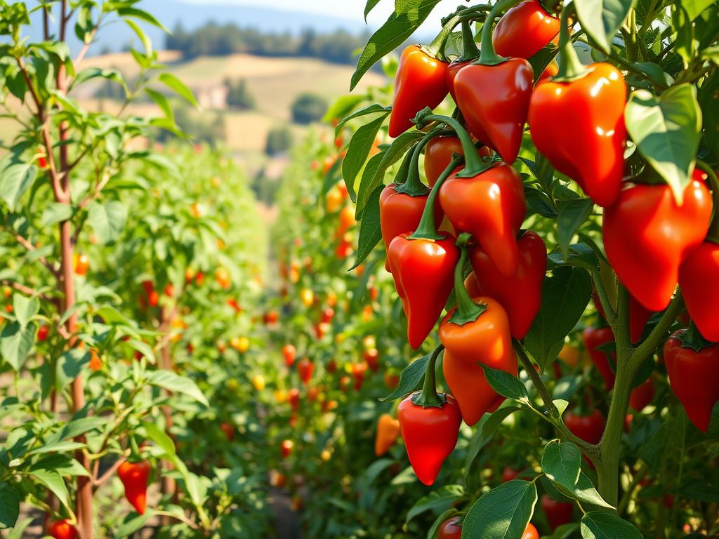 Paprika-Sorten im Garten