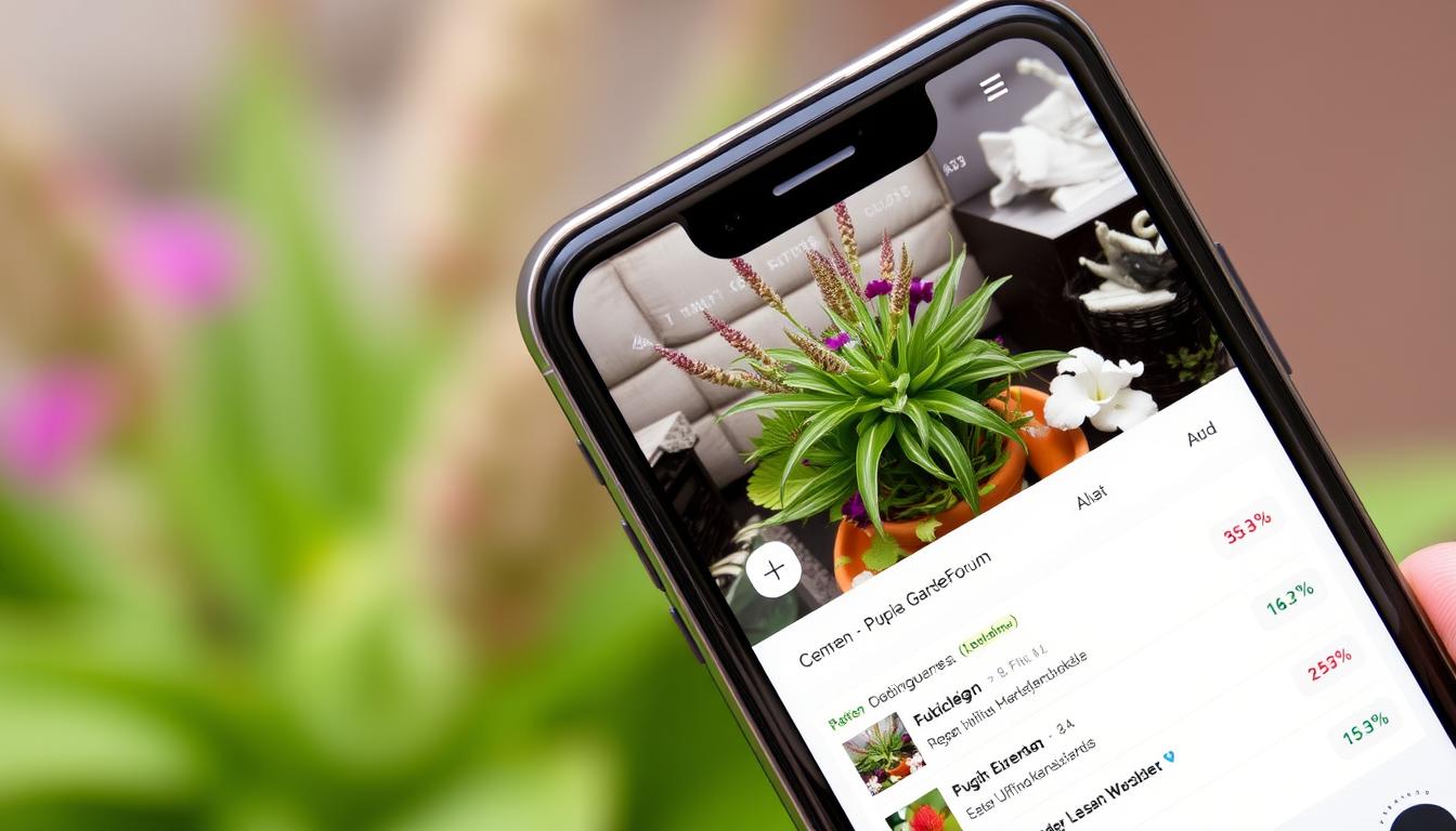 Pflanzenbestimmung per Smartphone-Kamera in einer Gartenforum-App