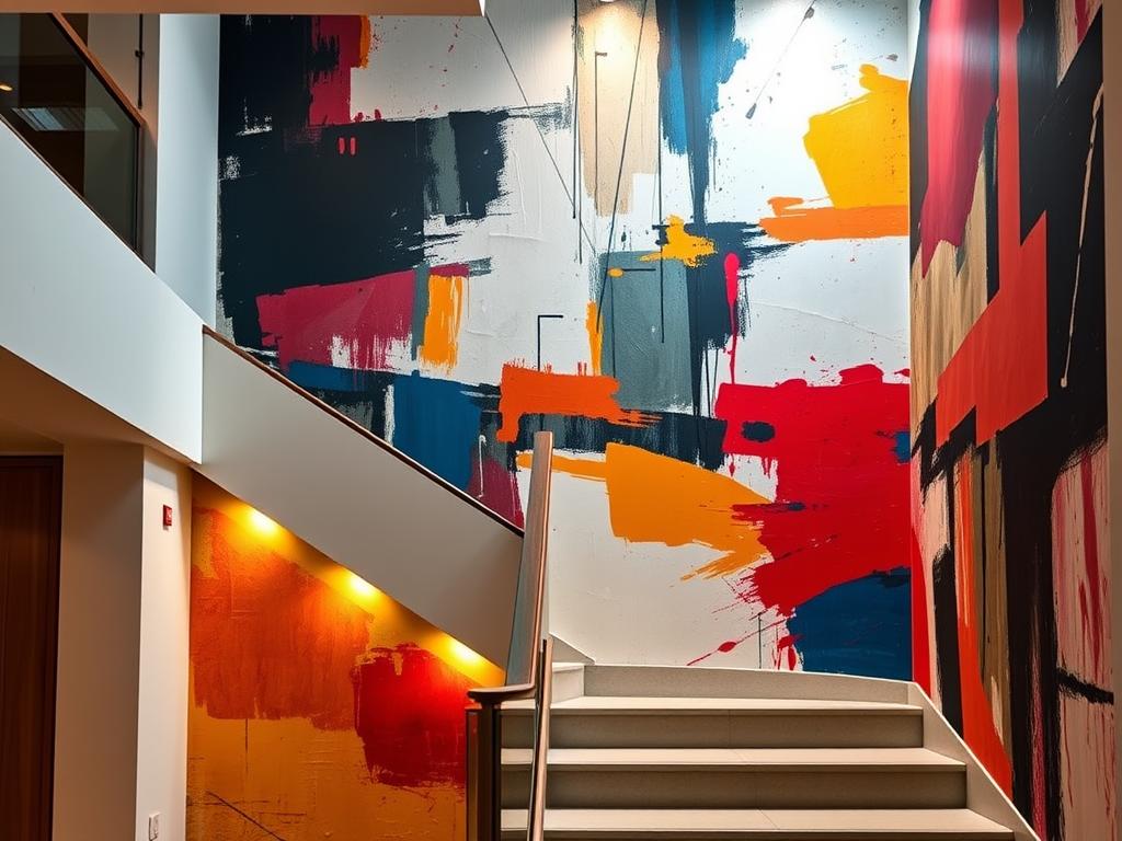 bold artwork for staircase wall