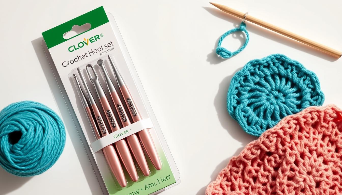 Clover Amour Crochet Hook Set displayed with a price tag showing value proposition