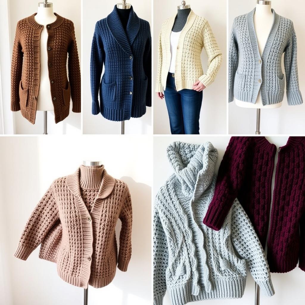 Collection of crochet sweater and cardigan patterns for adults