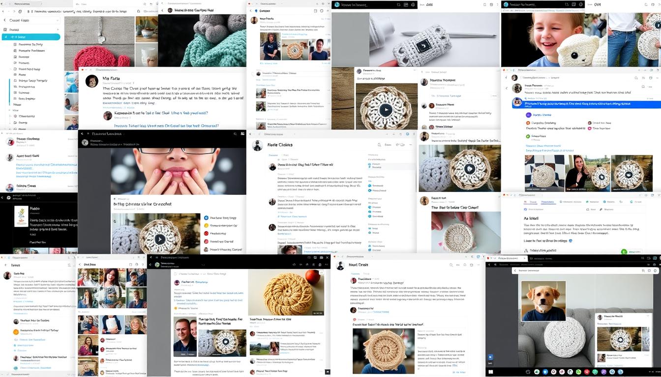 Screenshot of online crochet communities and forums