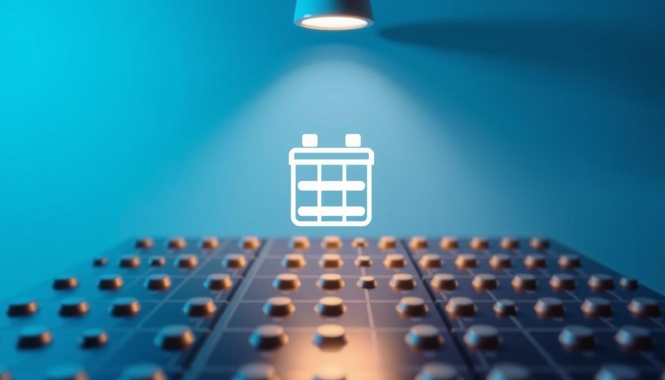 A detailed technical guide to solar battery capacity, presented in a clean, minimalist style. In the foreground, a simple yet informative battery icon with labeled sections denoting capacity, charge, and discharge levels. In the middle ground, a grid-like arrangement of battery cells, conveying the modular nature of solar storage systems. The background features a subtle gradient in shades of blue, evoking the calm and efficient nature of renewable energy. Crisp lighting from an overhead source creates depth and highlights the technical details. The overall mood is informative, educational, and visually appealing, suitable for a technical article on solar battery system sizing.