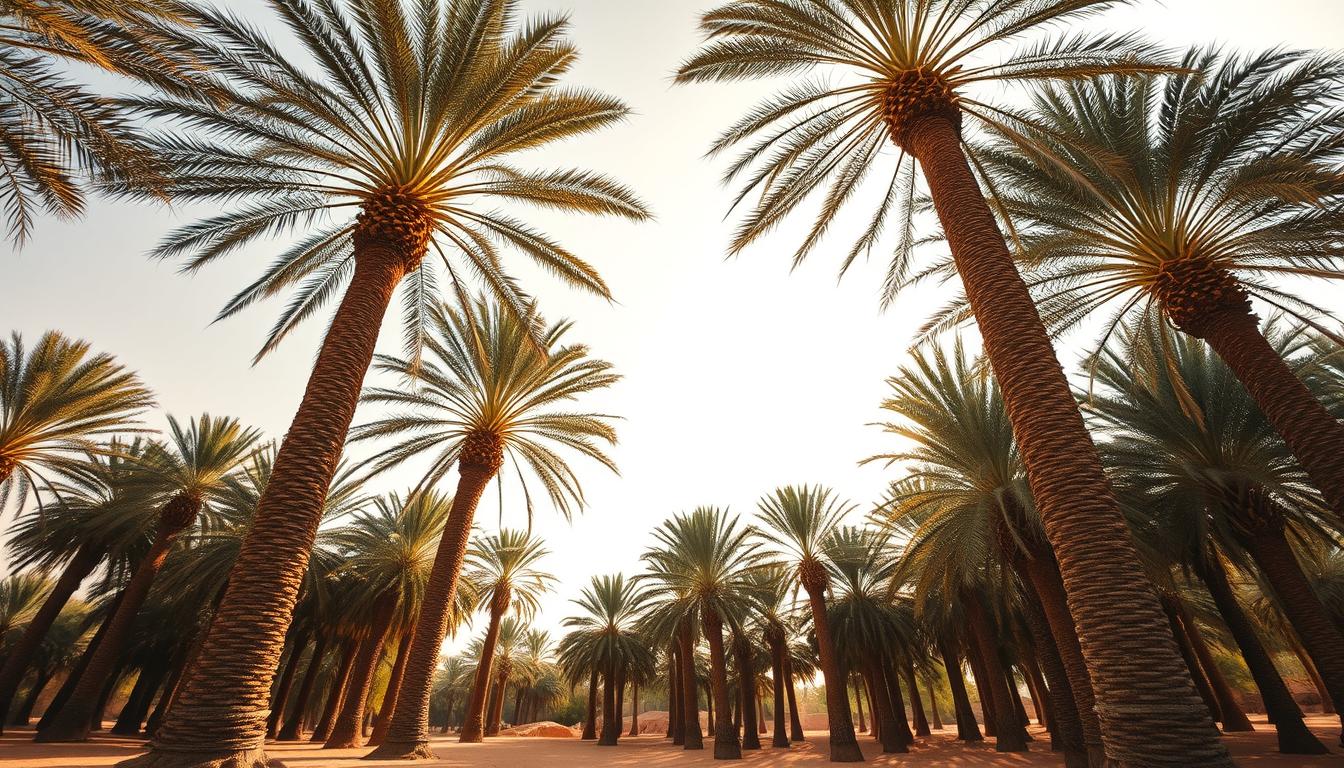 أشجار النخيل العملاقة في واحة الأحساء