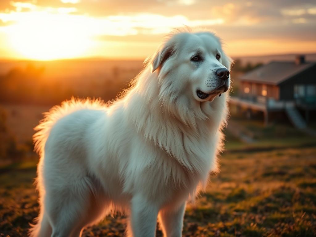 A majestic Great Pyrenees watching over its property, demonstrating the protective loyalty that places them among the most loyal dog breeds